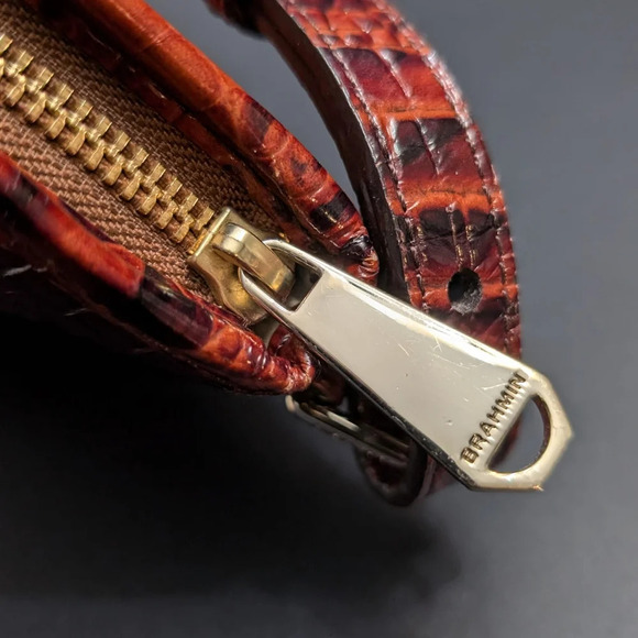 Brahmin Mini Asher Eastwood Croc-Embossed Leather satchel. - Picture 8 of 16